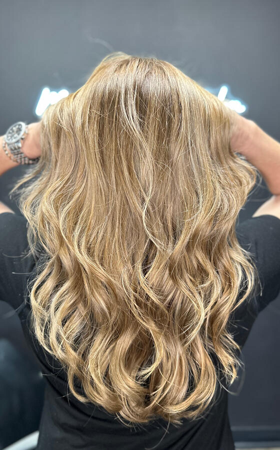 Grey coverage Balayage, partial highlights, blonde hair, blonde balayage, Euless, Bedford, Hurst hair salon